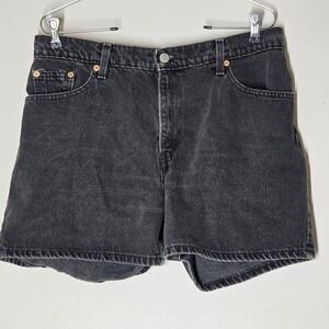 VTG 90s Levi's 647 Denim Jean Shorts Red Tab Women's Sz 12 Faded Black